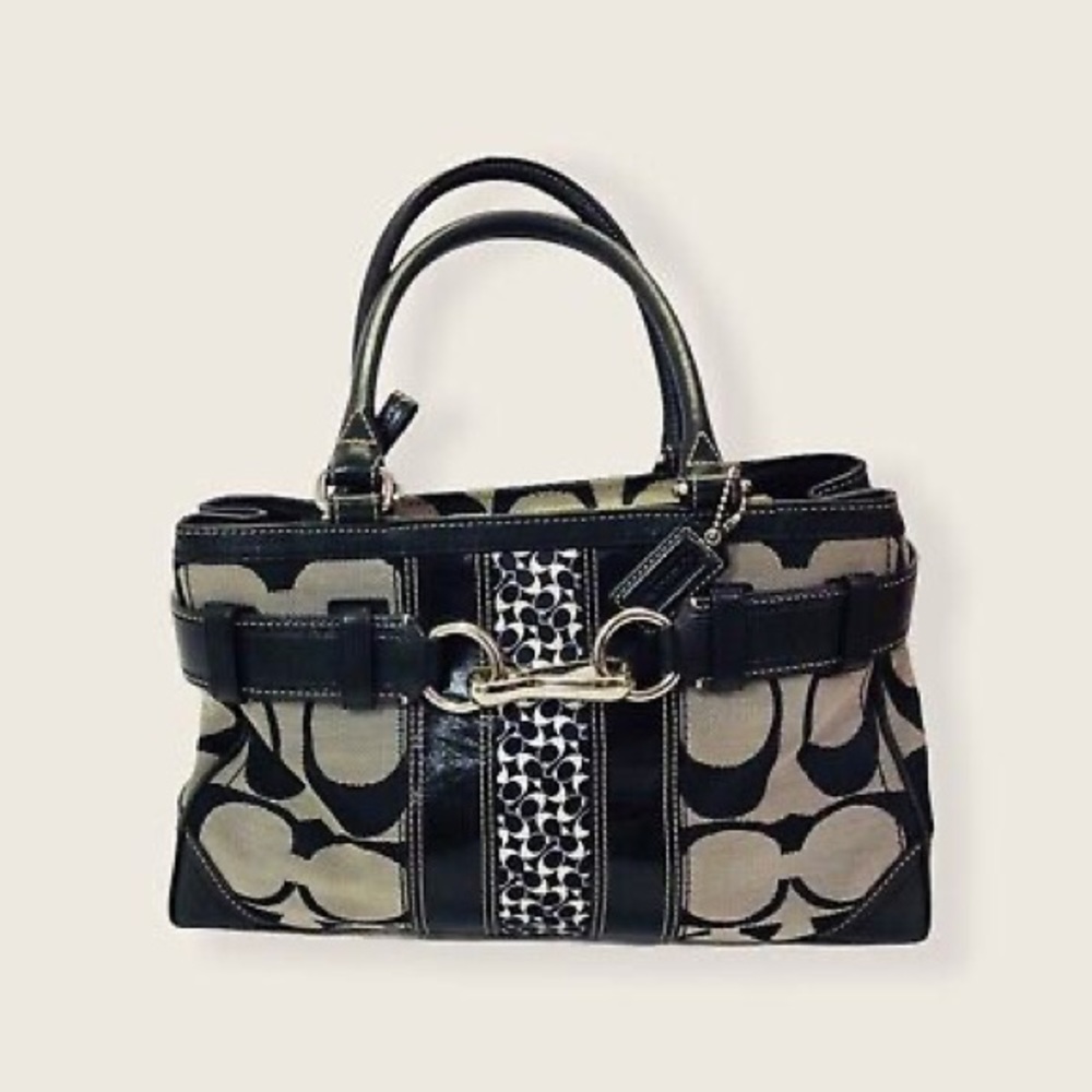 COACH HAMPTONS SIGNATURE HANDBAG/CARRY-ALL AUTHENTIC #J0851-F13073